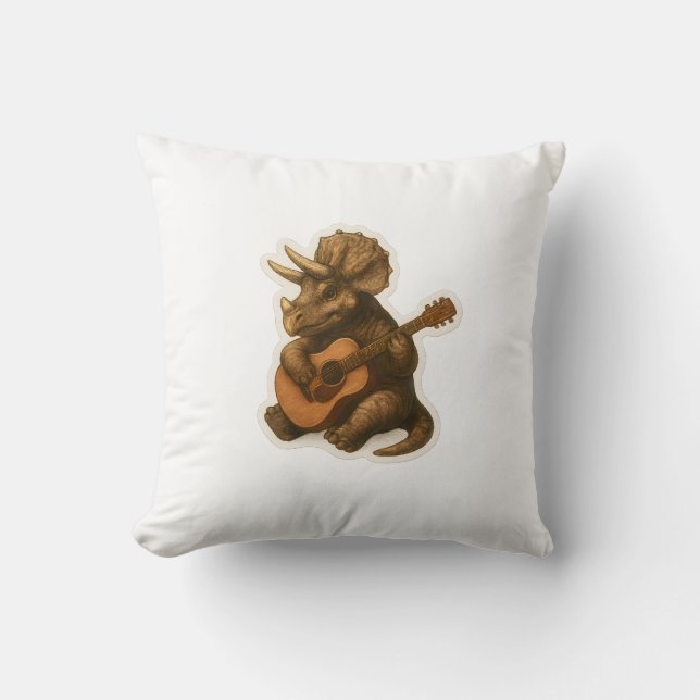 Almofada Dinossauro Tocando Violão (Frente)