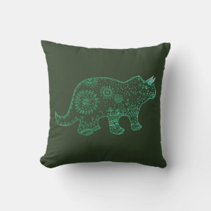 Almofada Dinossauro, Tricerátops desenhando Cushion