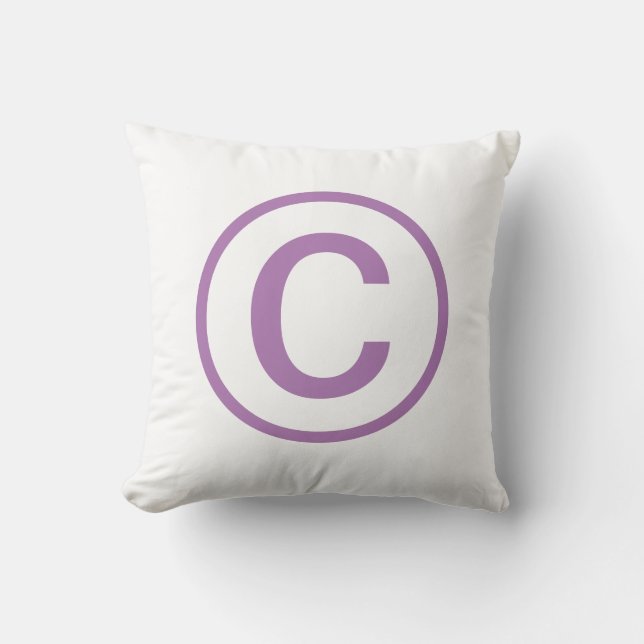 Almofada Direitos autorais da Lavanda do médio (Frente)