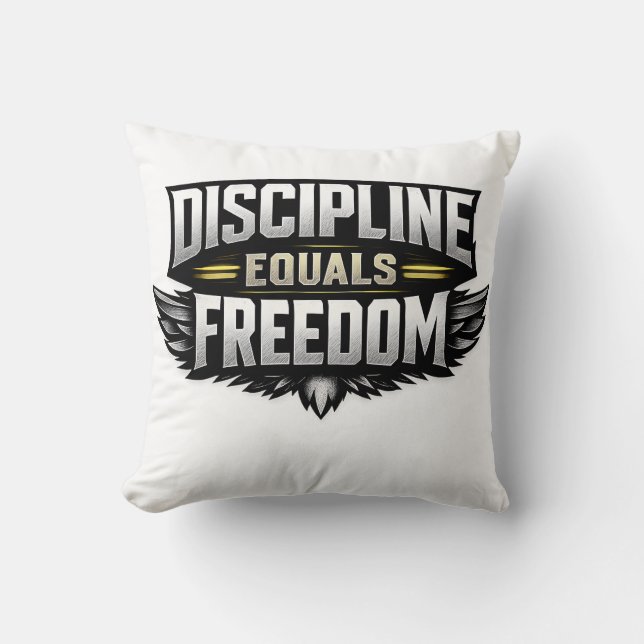 Almofada Discipline Equals Freedom – Motivational Design  (Frente)
