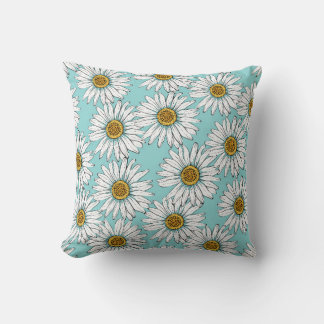 Almofada Disies White Flowers em Blue Vintage Pat Sem Costu