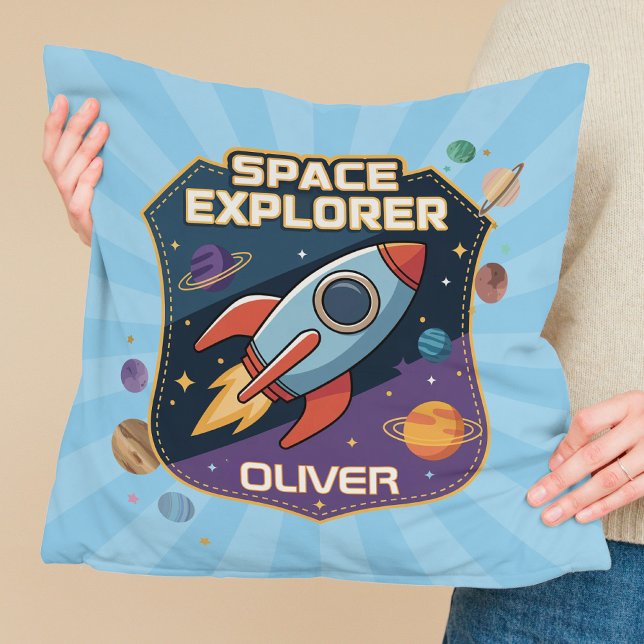 Almofada Distintivo de Explorador Espacial Fofo (Criador carregado)