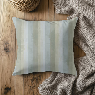 Almofada Distressed Blue Gray Beige Modern Farmhouse Stripe