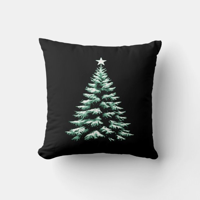 Almofada Distressed Christmas Tree Green Peppermint Stripes (Frente)