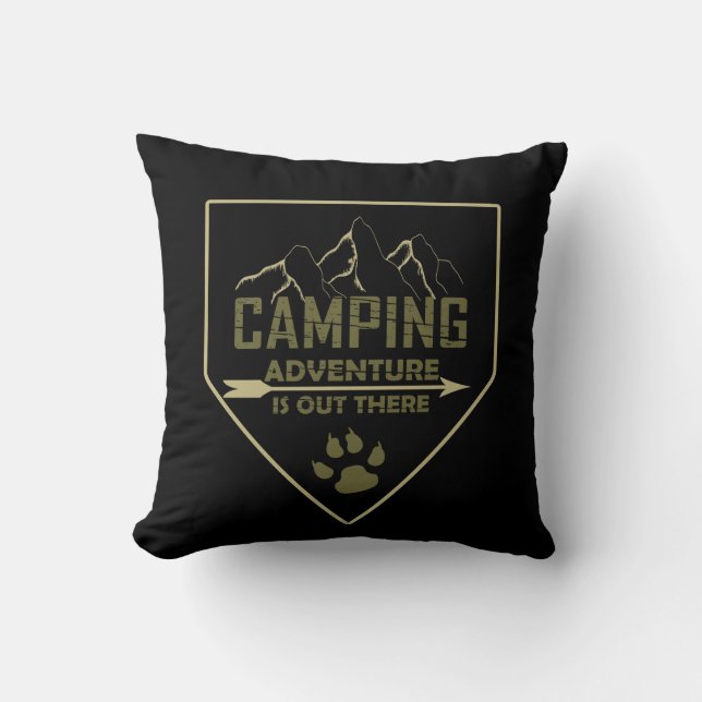 Almofada Dito engraçado de campista de acampamento (Frente)