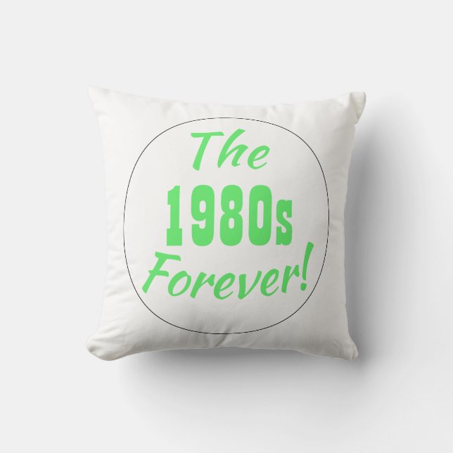 Almofada Dito Retro da Década de 1980, Tipografia Divertida (Frente)
