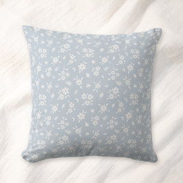 Almofada Ditsy Floral Pattern Coastal Cottagecore Pale Blue