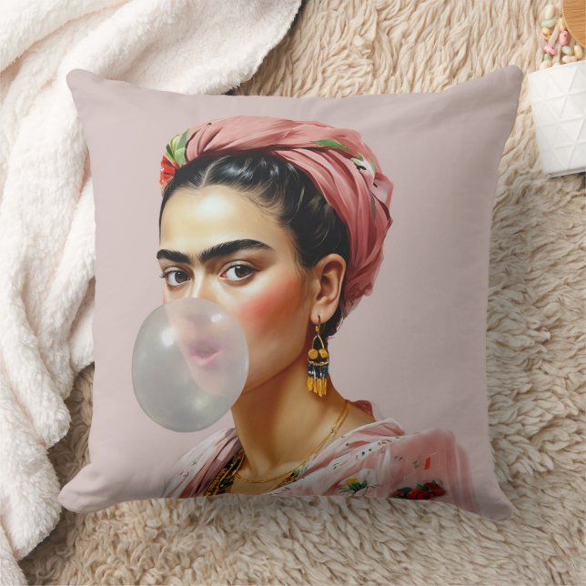 Almofada Diva com chiclete floral de cachecol (Cobertor)