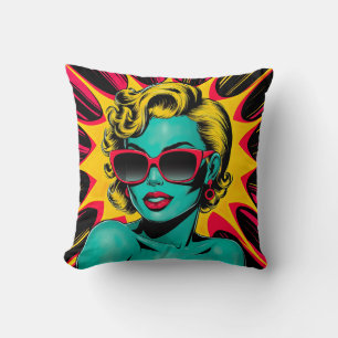 Almofada Diva de Pop de Arte Vibrante