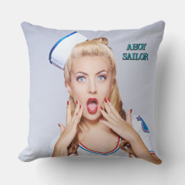 Almofada Diversão Ahoy Sailor Girl no texto editável do cha