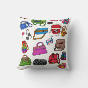 Almofada Diversão Desenho de Bolsa Ilustrado Fofo Arte Desi