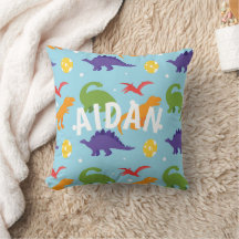 Diversão Do Dino Kids Red Orange Green Travesseiro