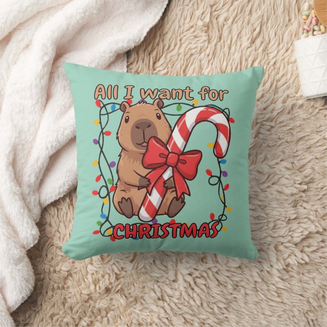 Almofada Diversão Luzes de Natal do Capivara Festa (Cobertor)