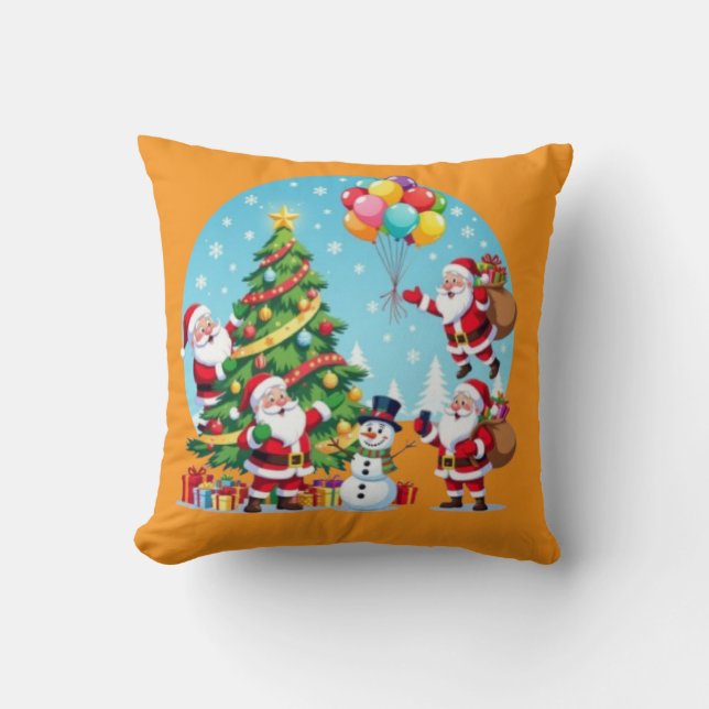 Almofada **“Diversão Natalina com Múltiplos Papais Noel – T (Frente)