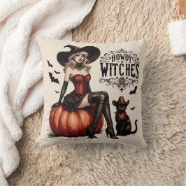 Almofada Divertida Bruxa Country Western Vintage Halloween