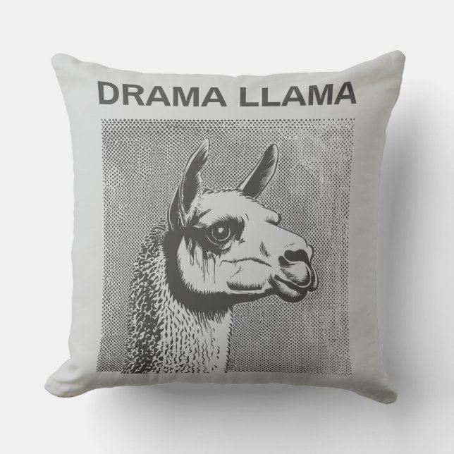 Almofada Divertida de Lançamento Llama Drama (Frente)