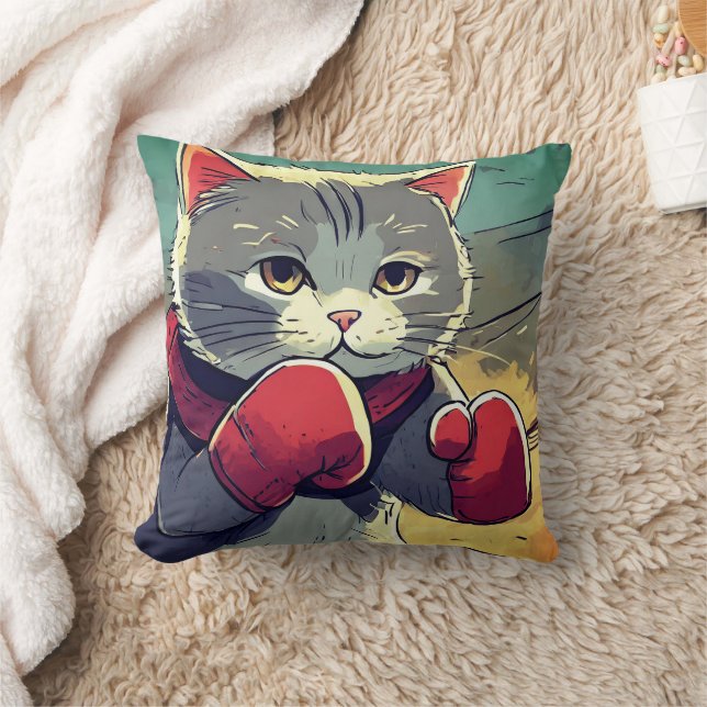 Almofada Divertido Travesseiro de Gato Boxeador! (Cobertor)
