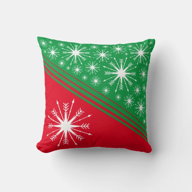 Almofada Divertimento de Natal | Flocos de neve divididos (Frente)
