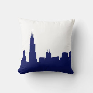Almofada DIY BG Chicago Skyline Silhouette Blue