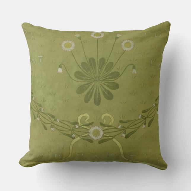 Almofada Do "design do papel de parede de Margarete La", (Frente)