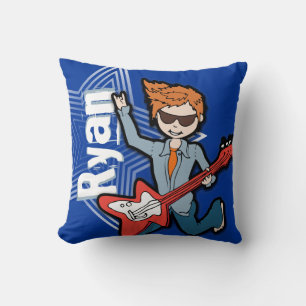Almofada Do menino rockstar conhecido da guitarra dos