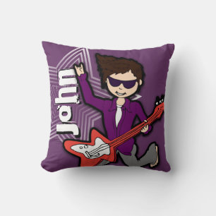 Almofada Do menino rockstar conhecido da guitarra dos