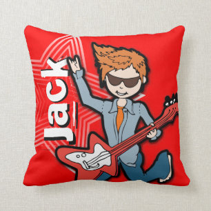 Almofada Do menino rockstar conhecido da guitarra dos