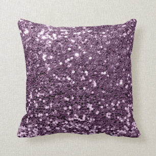 Almofada Do Sequin Glam da forma do brilho lavanda violeta
