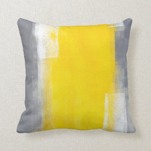 Almofada Do "terno travesseiro cinzento e amarelo acima" da