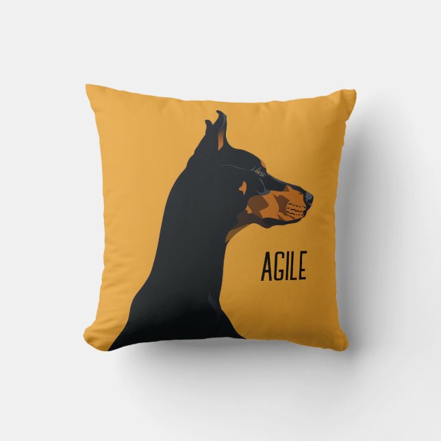 Almofada Doberman amarelo (Frente)