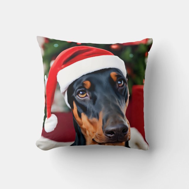 Almofada Doberman Christmas (Frente)