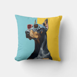 Almofada Doberman legal com óculos de sol