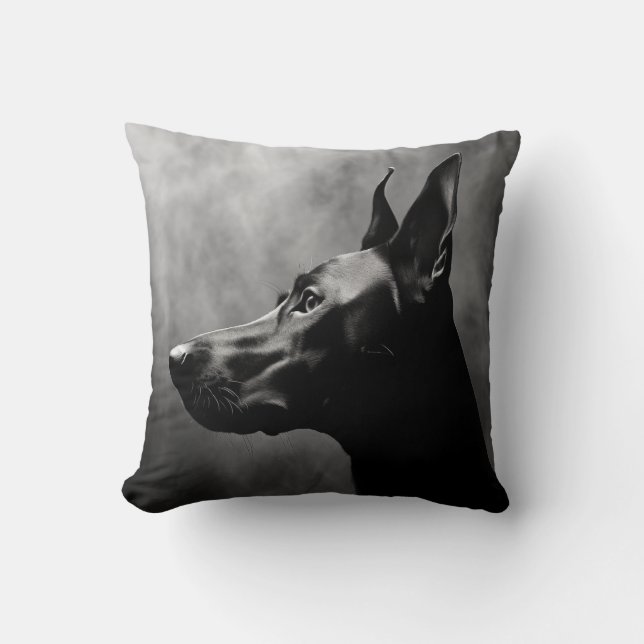 Almofada Doberman Pinscher Black and White (Frente)