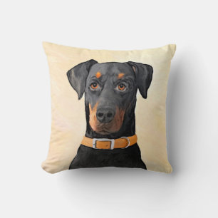 Almofada Doberman Pinscher Pintura Original Descortada