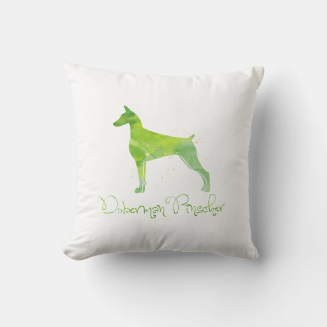 Almofada Doberman Pinscher Watercolor Design (Frente)