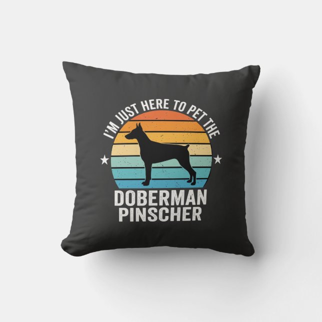 Almofada Dobermann Retro acaricie (Frente)