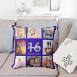 Almofada Doce 16 colagem de fotos azul real<br><div class="desc">Um presente único para o 16,  16 anos de uma menina,  celebrando sua vida com uma colagem de 8 fotos,  fotos. Personalize e adicione seu nome e uma data. Um fundo azul real da moda. O nome é escrito com um moderno estilo escrito à mão.</div>