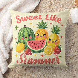 Almofada Doce Como Amigos de Frutas Cute de Verão