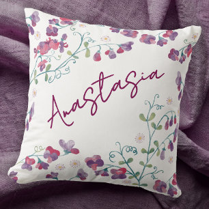 Almofada Doce Ervilha Margarida Personalizada do Mês de Nas