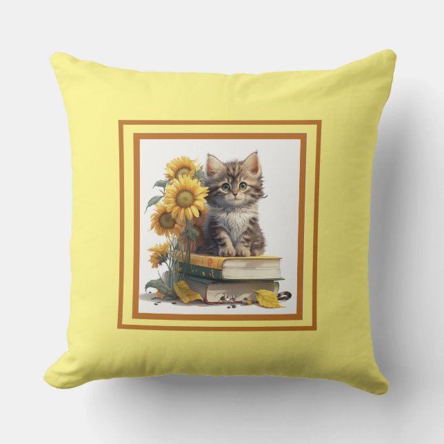 Almofada Doce Gatinho Amarelo (Frente)