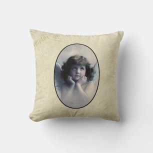 Almofada Doce Rosy Cheeked Vintage Angel em Nuvens
