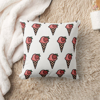 Almofada Doce Sorvete De Morango Rosa Padrão Estético