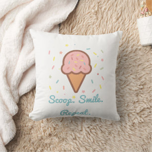 Almofada Doce Travesseiro decorativo-Scoop. Sorria. Repita.