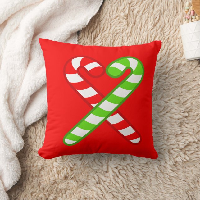 Almofada doce XmaS Legal Candy Cane Pattern 2 cores traseir (Cobertor)