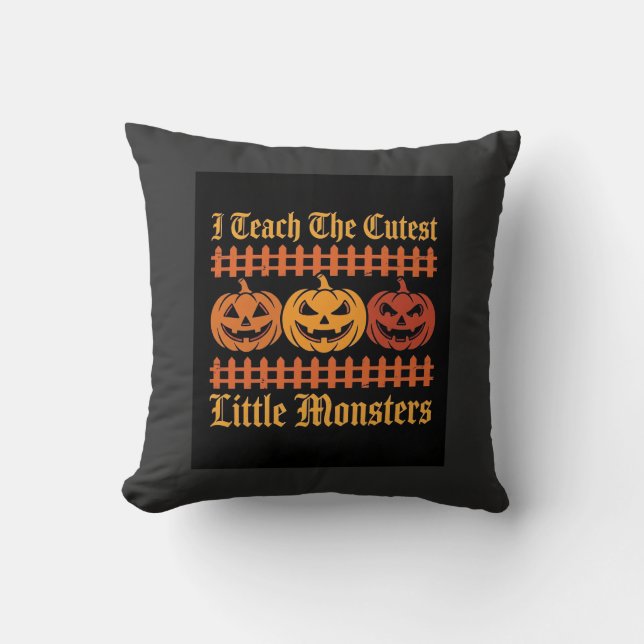 Almofada Doces ou Travessuras de Halloween Monstrinhos Abób (Frente)