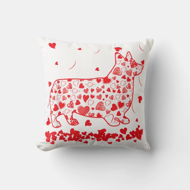 Almofada Dog Dad Dog Mom Gifts Corgi Valentines Day (Frente)