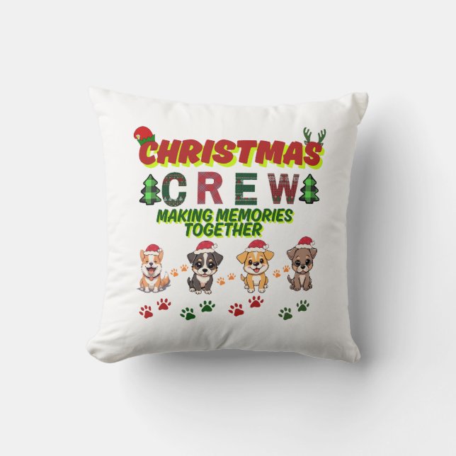 Almofada Dog Lover Christmas Family-Christmas crew dogs  (Frente)