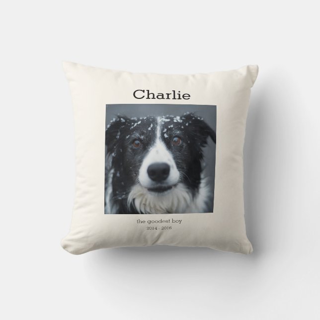 Almofada Dog Memorial Cushion Pet Remembrance Throw Pillow (Frente)