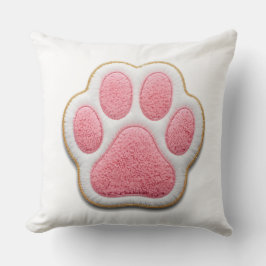 Almofada Dog Mom Throw Pillow | Embroidered Heart Paw Print