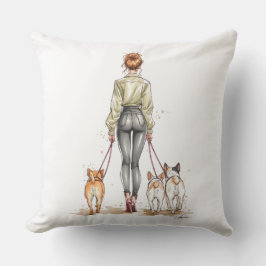 Almofada Dog Mom Throw Pillow | Stylish Dog Walker Fashion